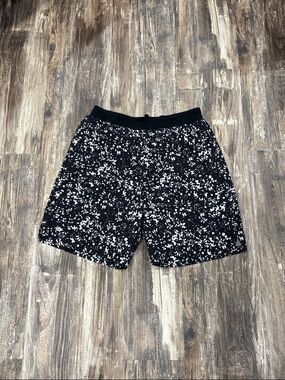 Fabletics Men's Black Shorts with White Speckle Print